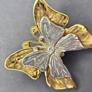 Gold and Silver Butterfly Brooch